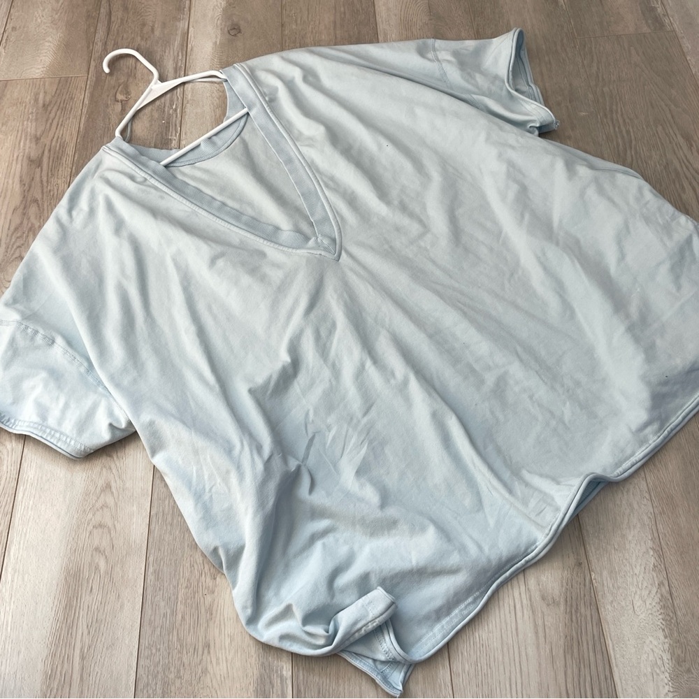 Free People Tshirt hot shot reversible tee oversized womens Blue (medium) casual - Picture 4 of 6